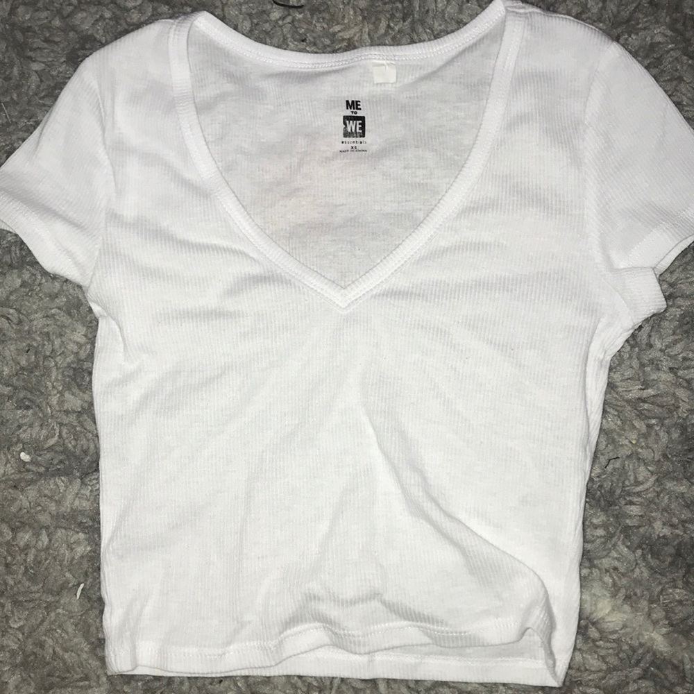 me to we white crop top